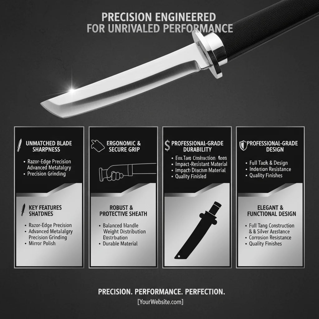 Japanese Fixed Blade Camping Survival Knife | Dragon Bone 22.5cm Fixed Blade Knife Axl
