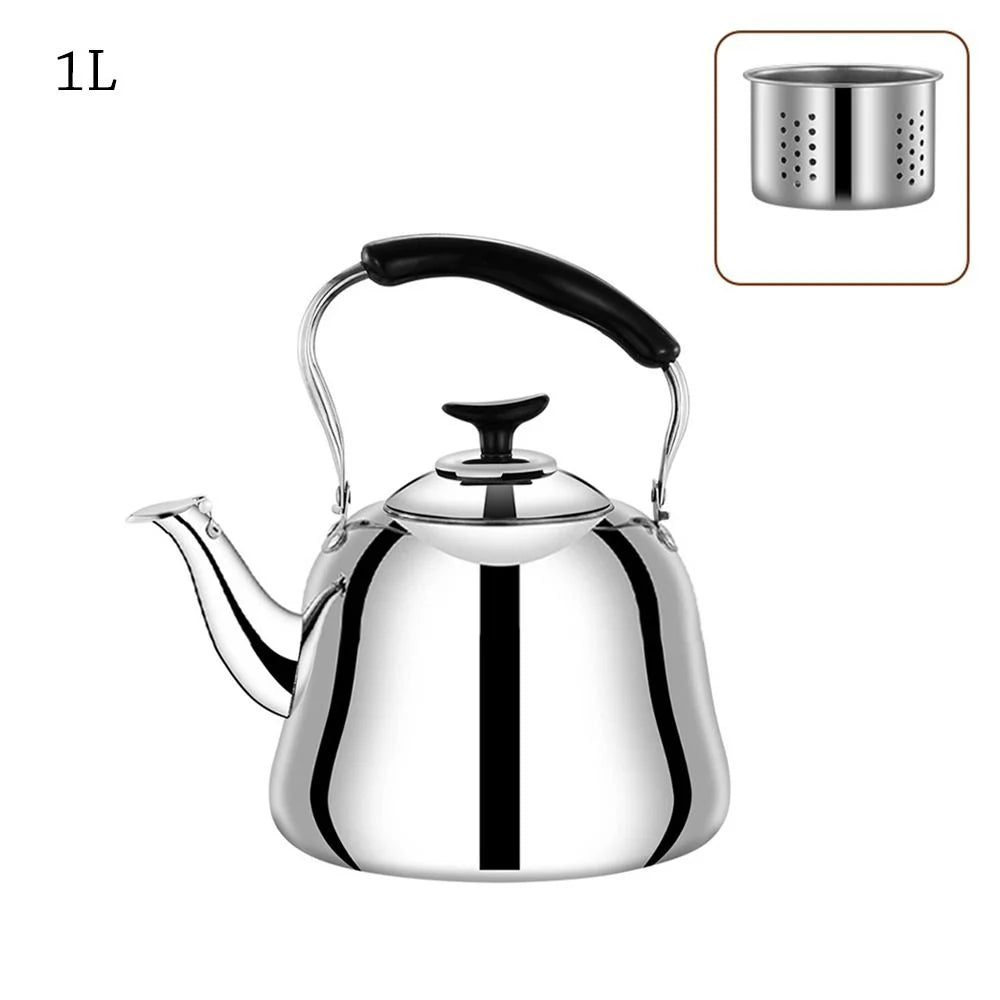 Stainless Steel Whistling Tea Kettle – Gas & Induction 1–3L Whistling Tea Kettle Axl 1L