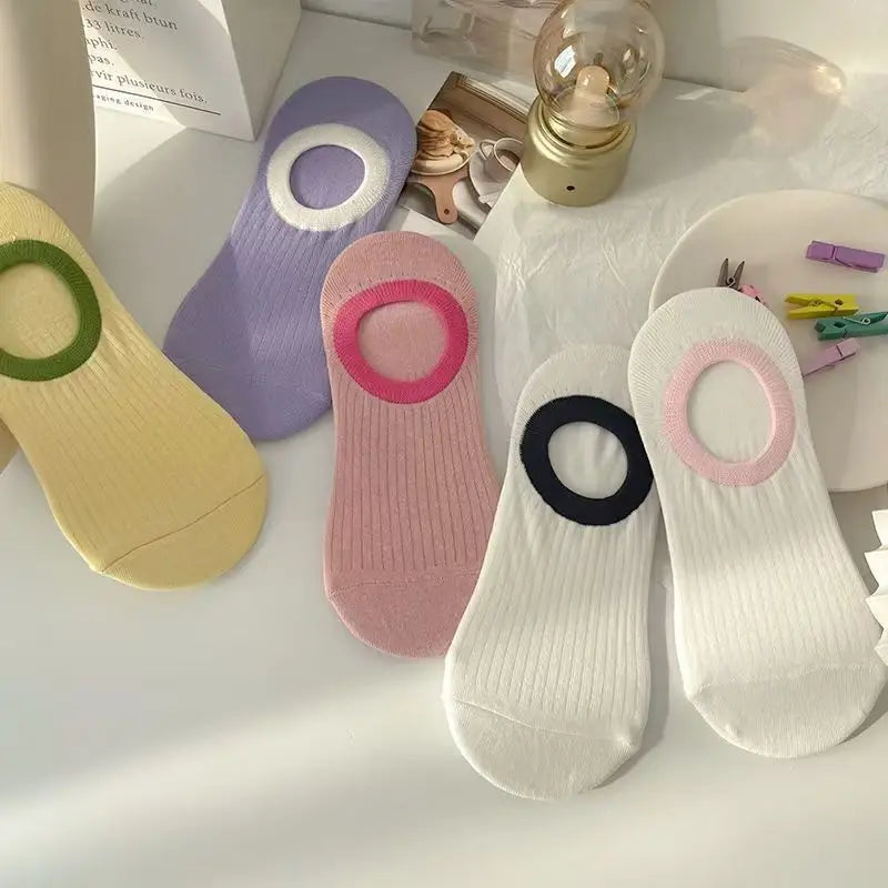 Women's Bear Pattern Low-Cut Socks – 5 Pairs | Cute & Comfy Women's Ankle Socks Axl 5 pairs mix-1 One Size