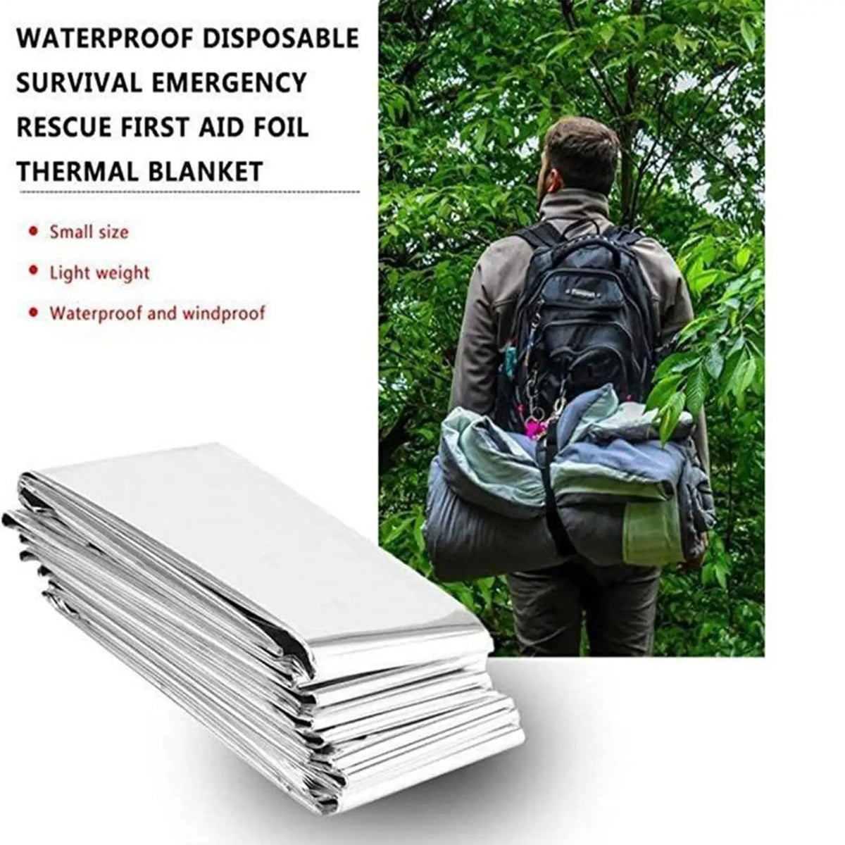Emergency Thermal Survival Blanket – Waterproof Foil for Camping Survival Blanket Axl