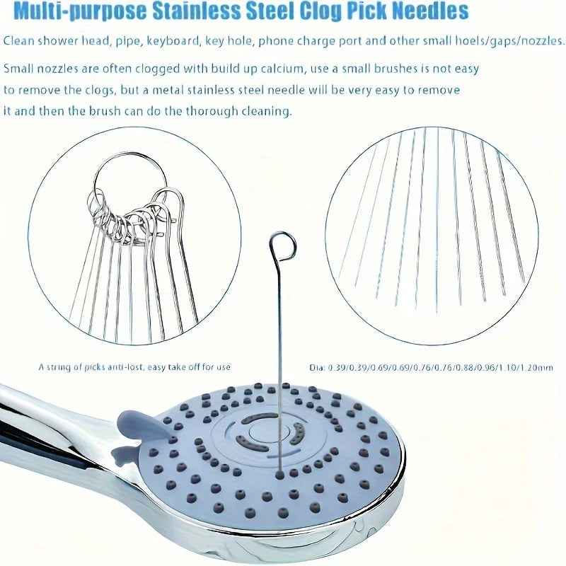 Shower Head Cleaning Brush Kit – Small Hole & Bathtub Cleaner Bathroom Cleaning Brush Axl