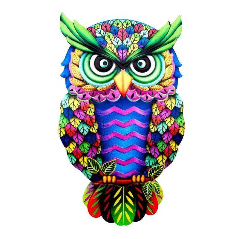 Colorful Metal Owl Wall Decor | Iron Art Hanging Sculpture Metal Wall Sculpture Axl