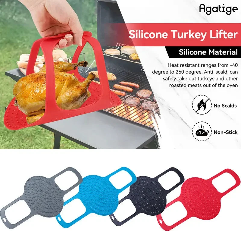 Silicone Turkey Lifter & Roasting Sling | Non-Stick Baking Mat Turkey Lifting Sling Axl