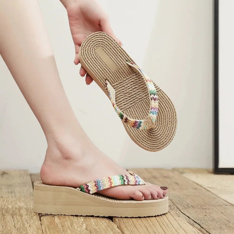 Women's Platform Flip Flops – Summer Beach Wedge Sandals Platform Flip Flops Axl