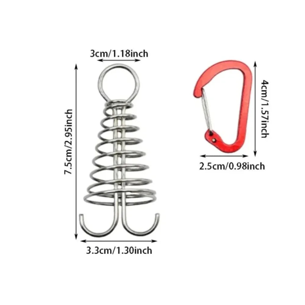 Stainless Steel Tent Wind Rope Buckle Hook Set – 4/6 Pack Tent Rope Hook Axl