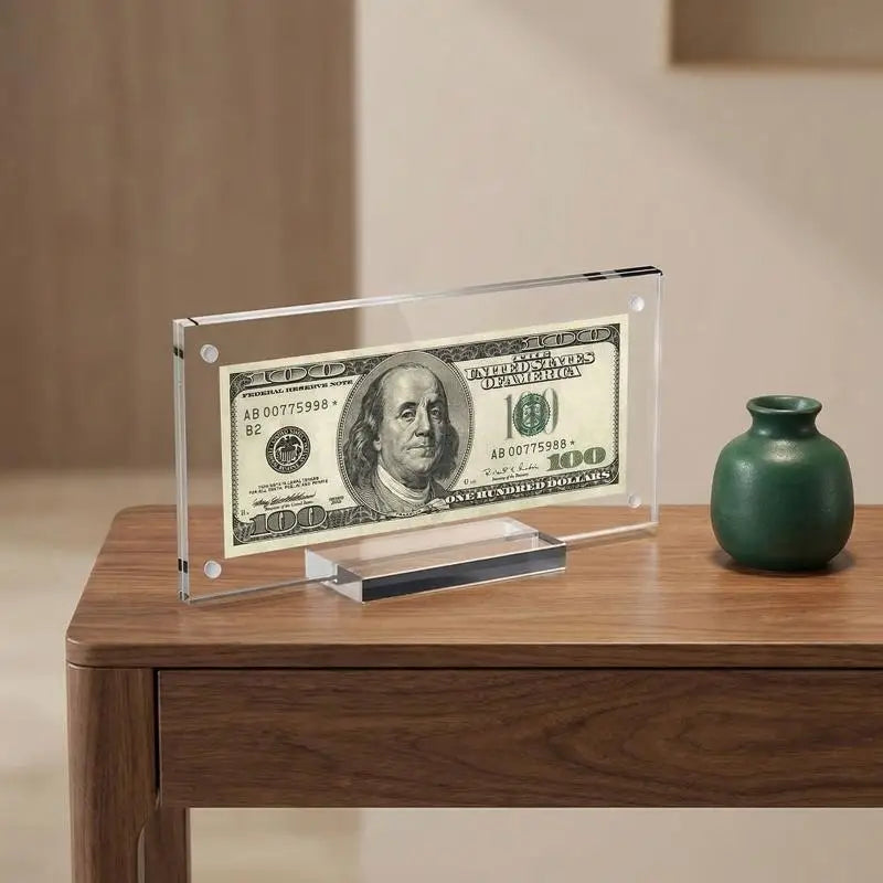 Acrylic Magnetic Money Holder Frame | Dollar Bill Display Stand Acrylic Display Frame Axl Default Title