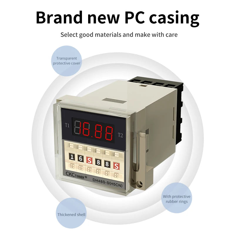 Digital LED Programmable Delay Timer DH48S with Socket Base Programmable Timer Relay Axl