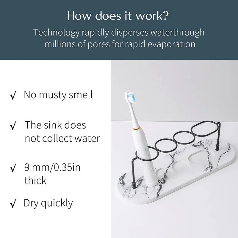 Diatomite Electric Toothbrush Holder & Bathroom Organizer Toothbrush Holder Axl