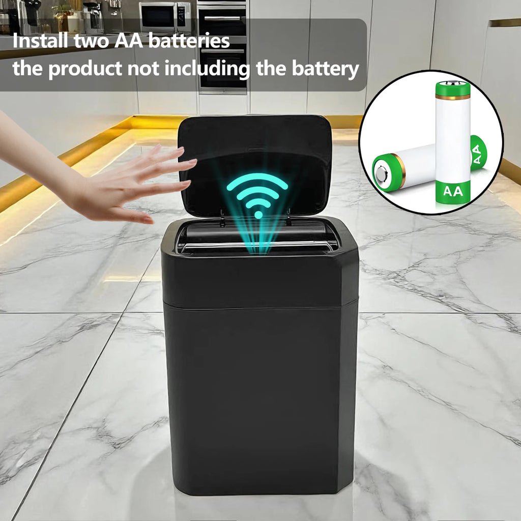 ONEKA Slim Motion Sensor Trash Can – Auto Lid, Black Motion Sensor Trash Can Axl