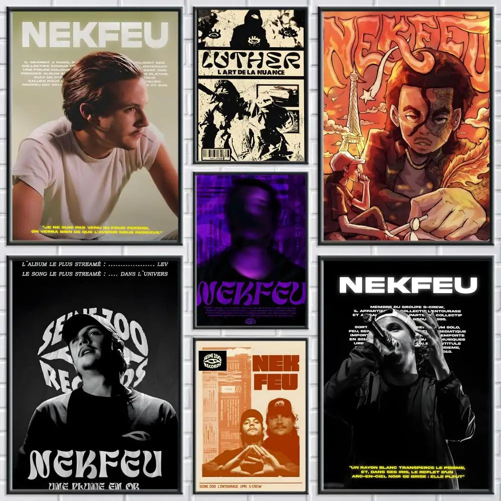 Nekfeu Rapper Canvas Wall Art Poster – Unframed Home Decor Canvas Wall Art Axl
