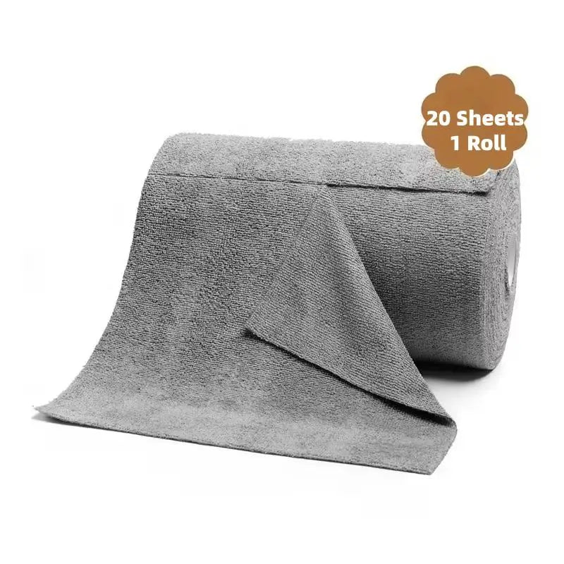 20-Sheet Reusable Microfiber Cleaning Roll | Washable Kitchen Towel Reusable Cleaning Roll Axl