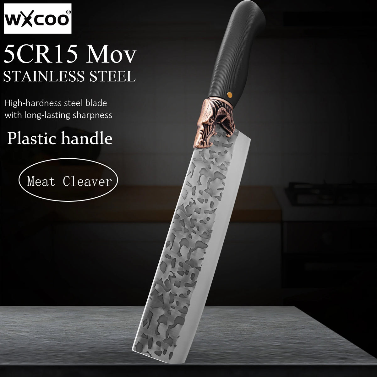 WXCOO Hand Forged Stainless Steel Chef & Butcher Knife Kitchen Chef Knife Axl Meat Cleaver