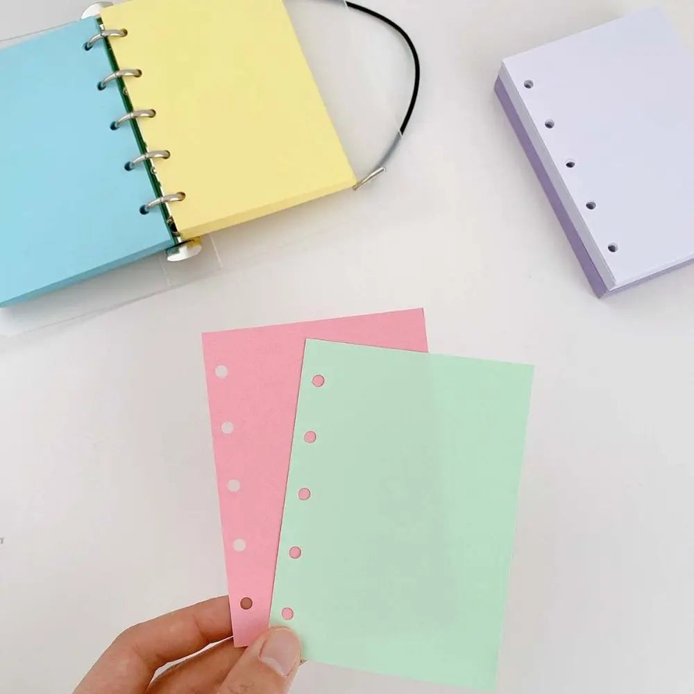 A8 M5 Candy Color Loose Leaf Refill Paper 50 Sheets – 5-Ring Loose Leaf Refill Paper Axl