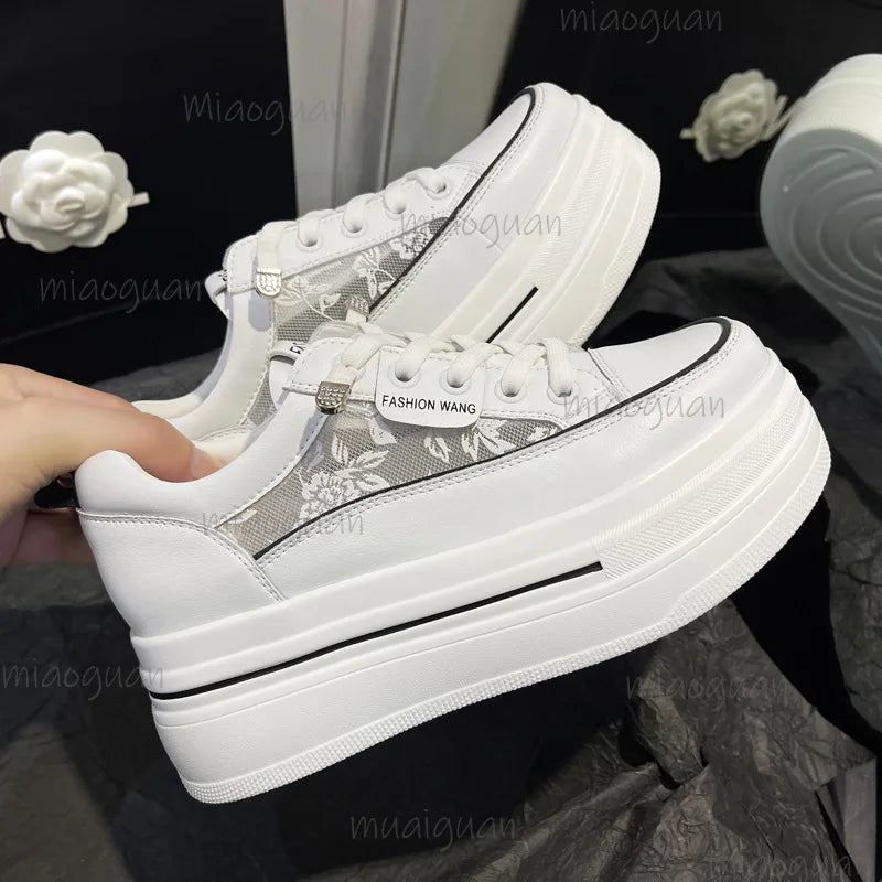 Women's 7CM Platform Sneakers – Slip-On Height Boosting Shoes Platform Sneakers Axl