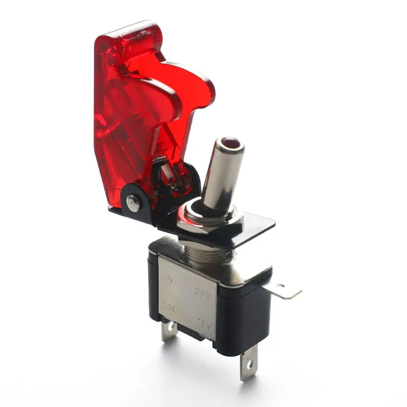 LED Toggle Switch Aircraft Flip Guard Cover – 12V Car Truck LED Toggle Switch Axl Red