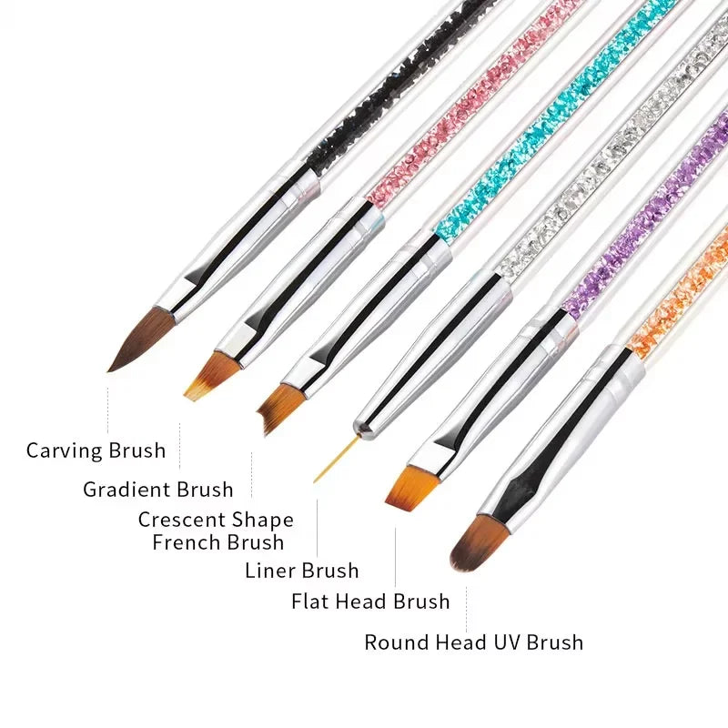 6-Piece UV Gel Nail Art Brush Set – Liner & Acrylic Pens Nail Art Brush Set Axl