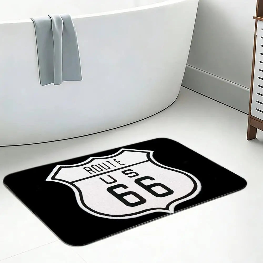 Route 66 Diatomite Bath Mat – Quick-Dry Anti-Slip Floor Mat Diatomite Bath Mat Axl