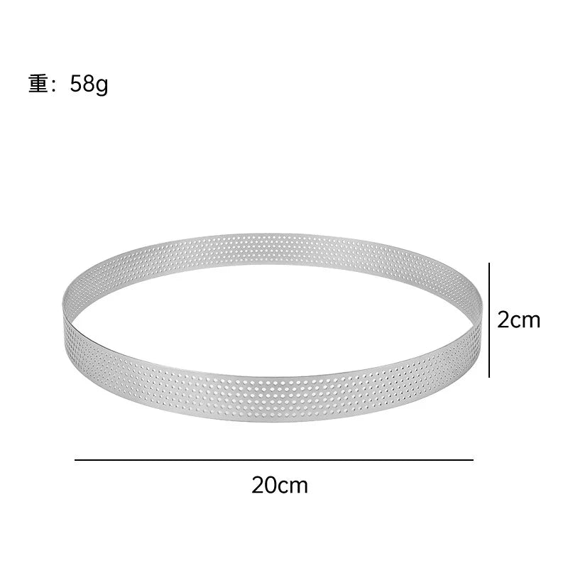 Stainless Steel Perforated Tart Mold – Circular Baking Ring Tart Baking Mold Axl 20cm Round