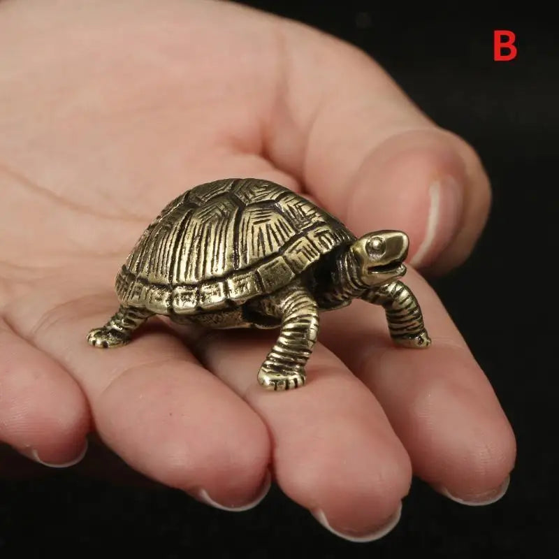 Solid Copper Tortoise Statue – Retro Desktop Figurine Décor Decorative Figurine Axl B