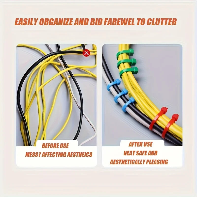 300-Pack Colored Nylon Zip Ties – Self-Locking Cable Ties Nylon Zip Ties Axl