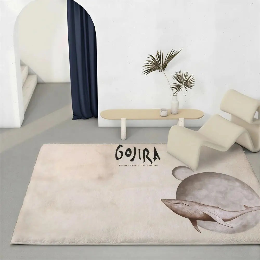 Gojira Band Flannel Floor Mat – Non-Slip Soft Indoor Rug Flannel Floor Mat Axl White4 80x120cm