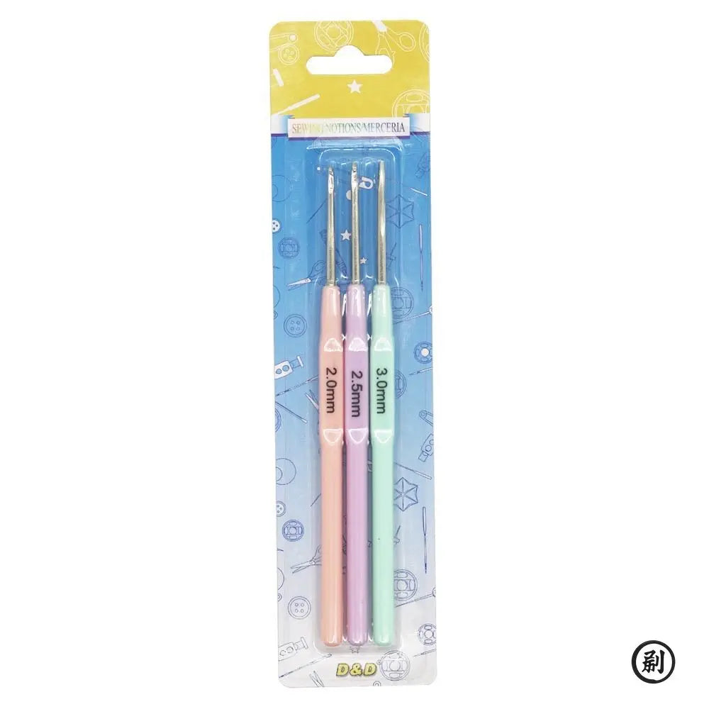 3-Piece Crochet Hook Set – Plastic Handle Knitting Needles Crochet Hook Set Axl