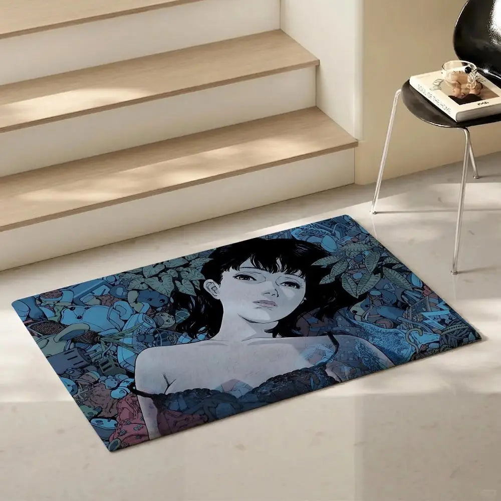 Anime Perfect Blue Flannel Floor Mat – Soft Non-Slip Indoor Rug Flannel Floor Mat Axl