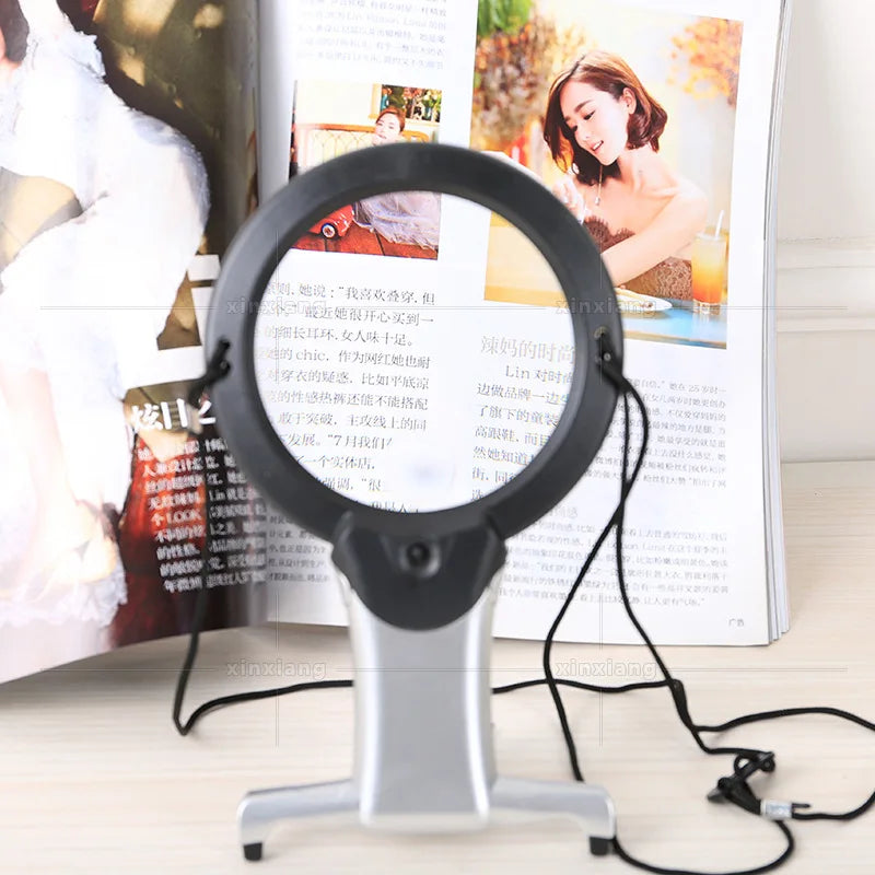 2.5X & 6X LED Magnifier – Handheld, Desktop & Neck Wearable LED Magnifier Axl 2.5x 6x