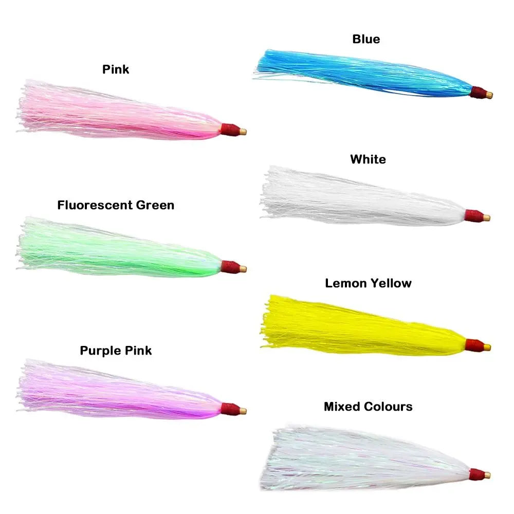 10-Piece Bucktail Teaser Jig Lures – Flash Skirt Bait Fishing Kit Fishing Lure Kit Axl