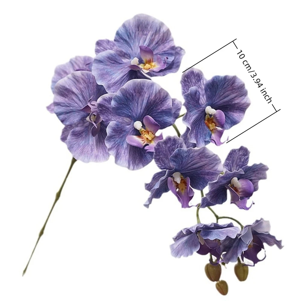 9-Head Artificial Phalaenopsis Orchid Silk Flower Stem 98cm Artificial Silk Flower Axl