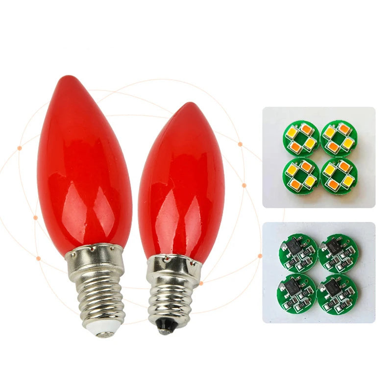 LED Altar Candle Bulb E12/E14 Red Temple Decorative Lamp Decorative LED Bulb Axl
