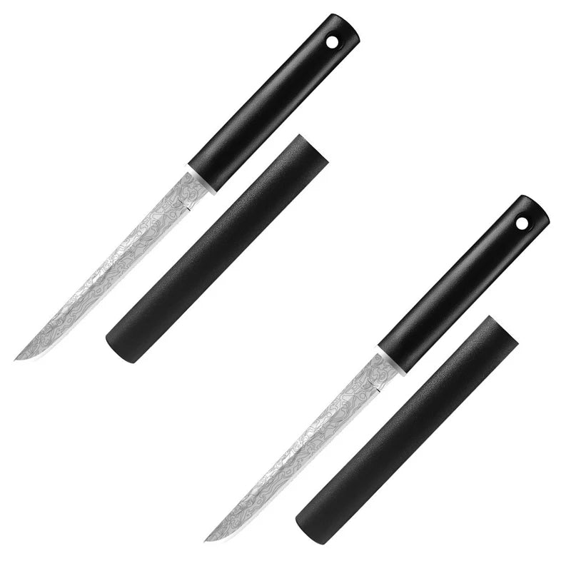 PLYS Fixed Blade Knife – Stainless Steel Camping & Kitchen Fixed Blade Knife Axl 2pcs B