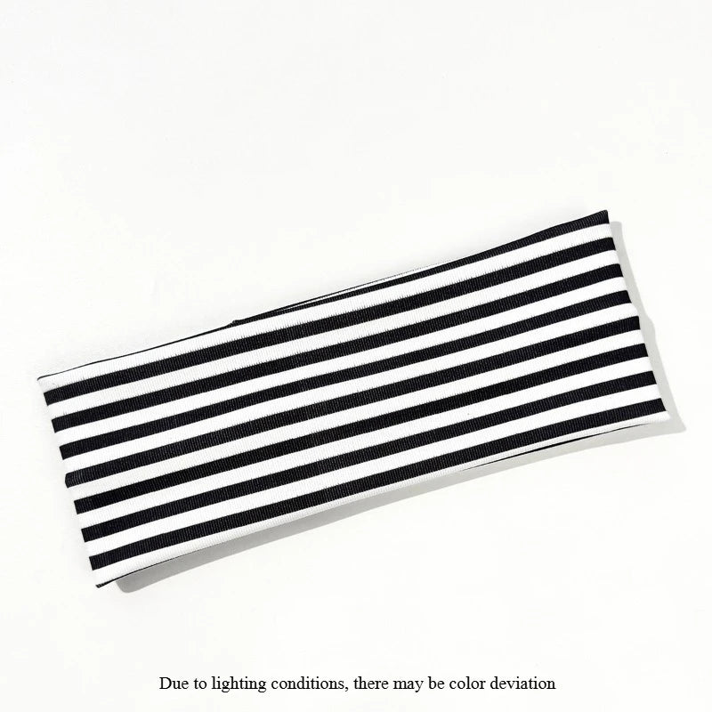 Striped Elastic Headbands Set – Cotton Hair Bands for Women Elastic Headband Set Axl white-1pcs