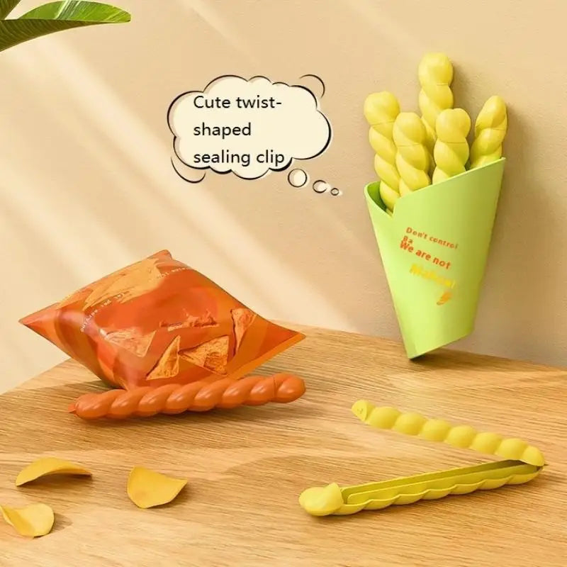 Twist Seal Food Bag Clips – 5 Pack with Magnetic Storage Box Food Bag Clips Axl