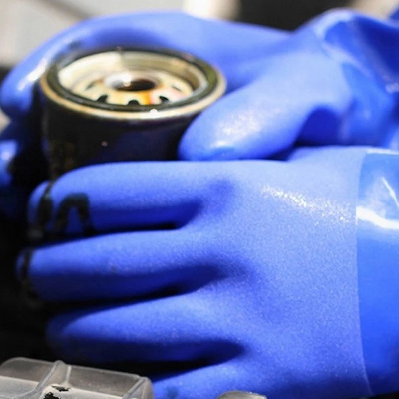 PVC Industrial Rubber Gloves – Anti-Slip Waterproof Chemical Work Industrial Work Gloves Axl