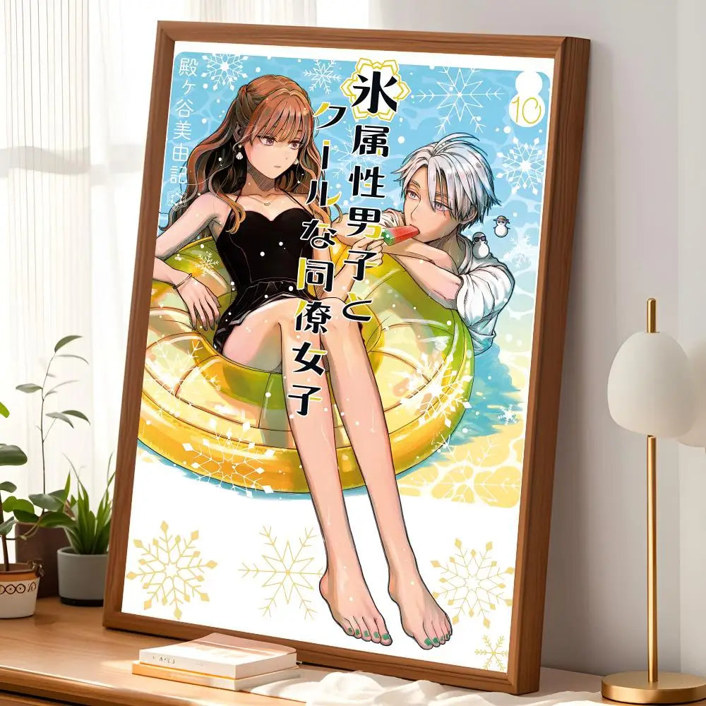 Ice Guy & Cool Girl Anime Poster – Self-Stick HD Wall Art Anime Wall Poster Axl