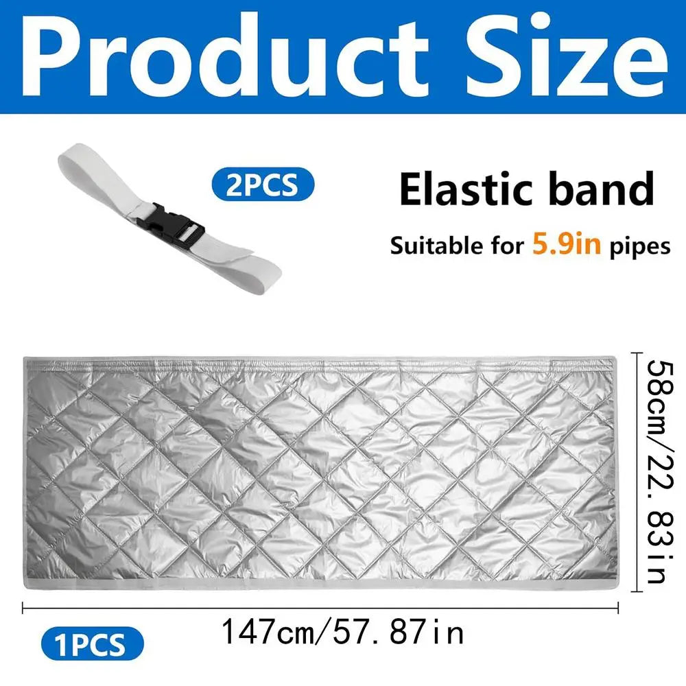 AC Hose Insulation Cover – Heat-Resistant Exhaust Tube Wrap AC Hose Cover Axl Silver