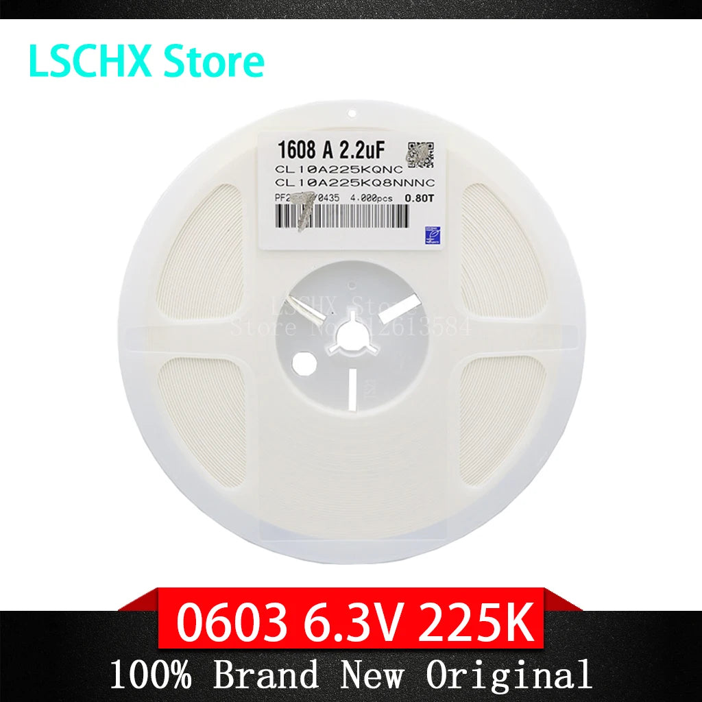 4000pcs SMD Ceramic Capacitor 0603 6.3V 2.2µF 225K Reel SMD Ceramic Capacitor Axl Default Title