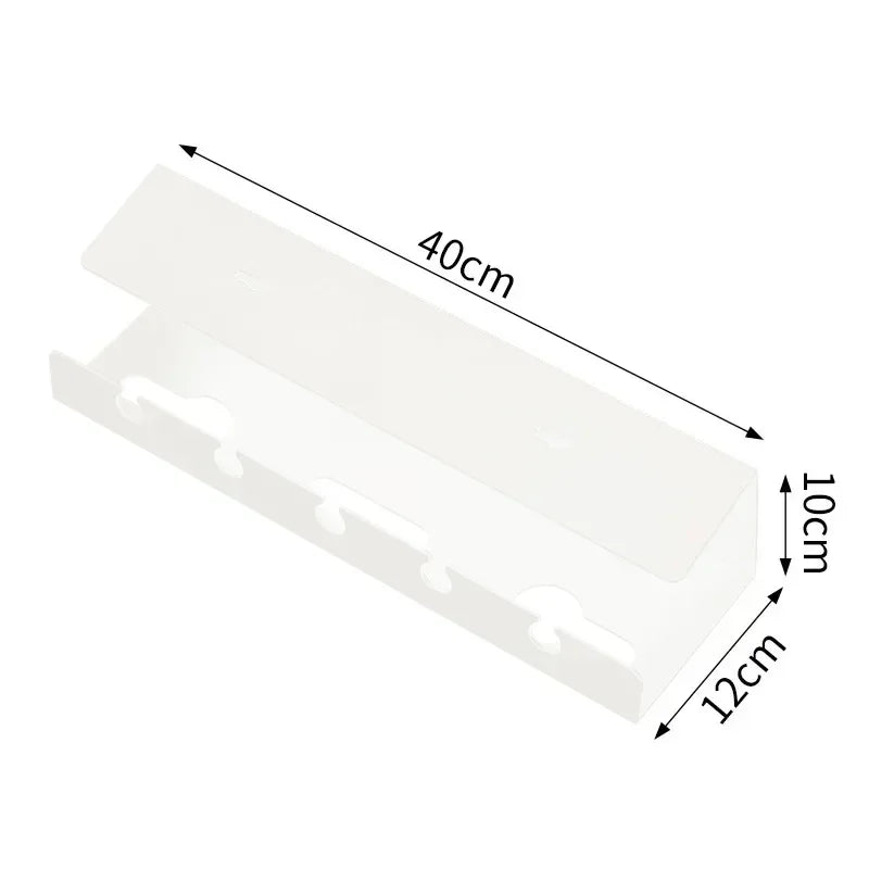No-Drill Under Desk Cable Tray with Clamp | Cord Organizer Cable Management Tray Axl White