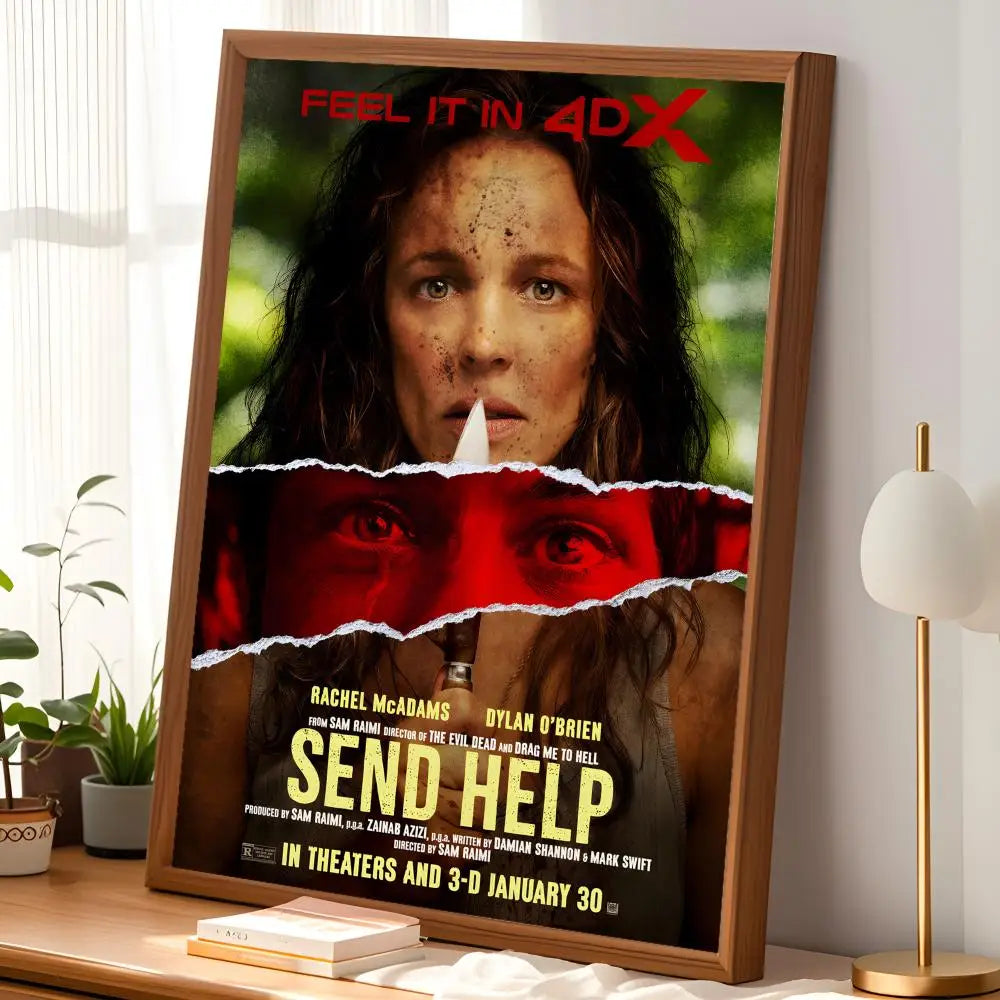 Send Help Funny Wall Poster – Self-Stick HD PVC Art Decor Wall Art Poster Axl