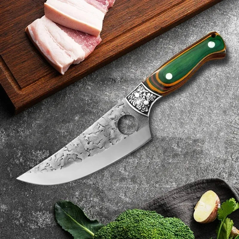 InLeung Handmade Forged Boning & Butcher Knife – Stainless Steel Forged Kitchen Knife Axl