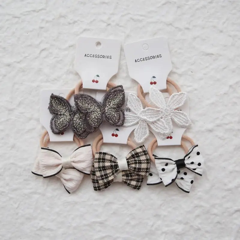 10-Pack Elastic Flower Hair Bands – Handmade Floral Hairbands Elastic Hair Bands Axl A4