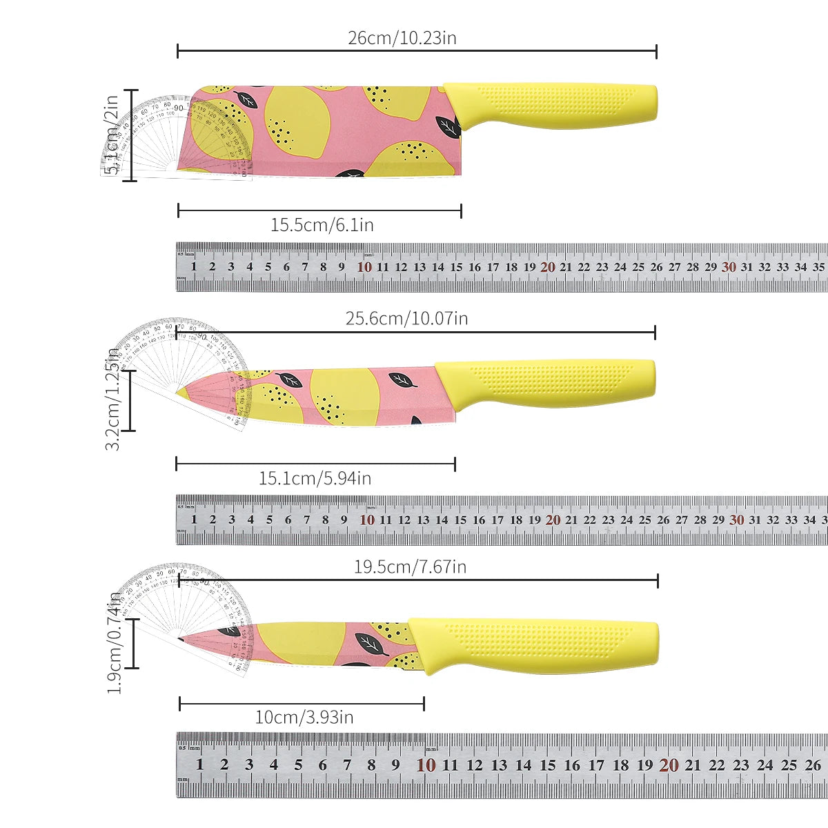 3-Piece Colorful Stainless Steel Kitchen Knife Set Kitchen Knife Set Axl