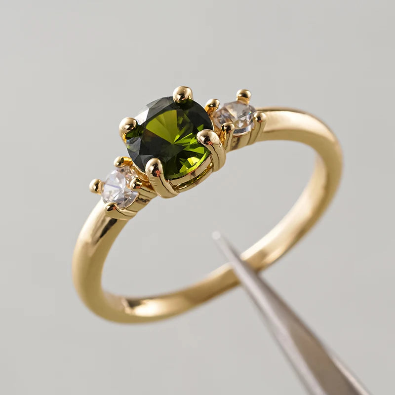 Huitan Green Cubic Zirconia Women's Ring – Wedding & Engagement Fashion Ring Axl