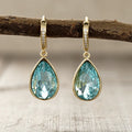Huitan Blue CZ Water Drop Earrings – Elegant Fashion Jewelry Drop Earrings Axl E5500