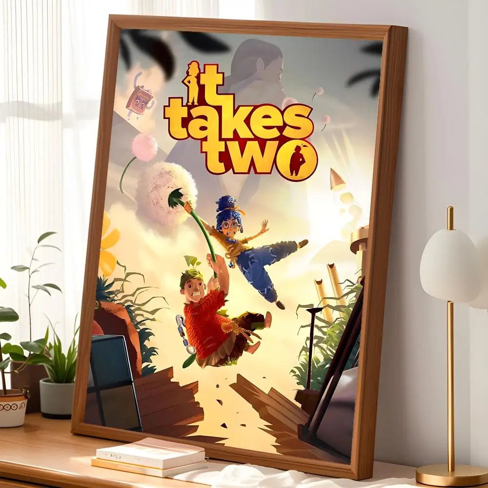 It Takes Two Game Poster – Self-Stick HD Wall Art Decor Gaming Wall Poster Axl
