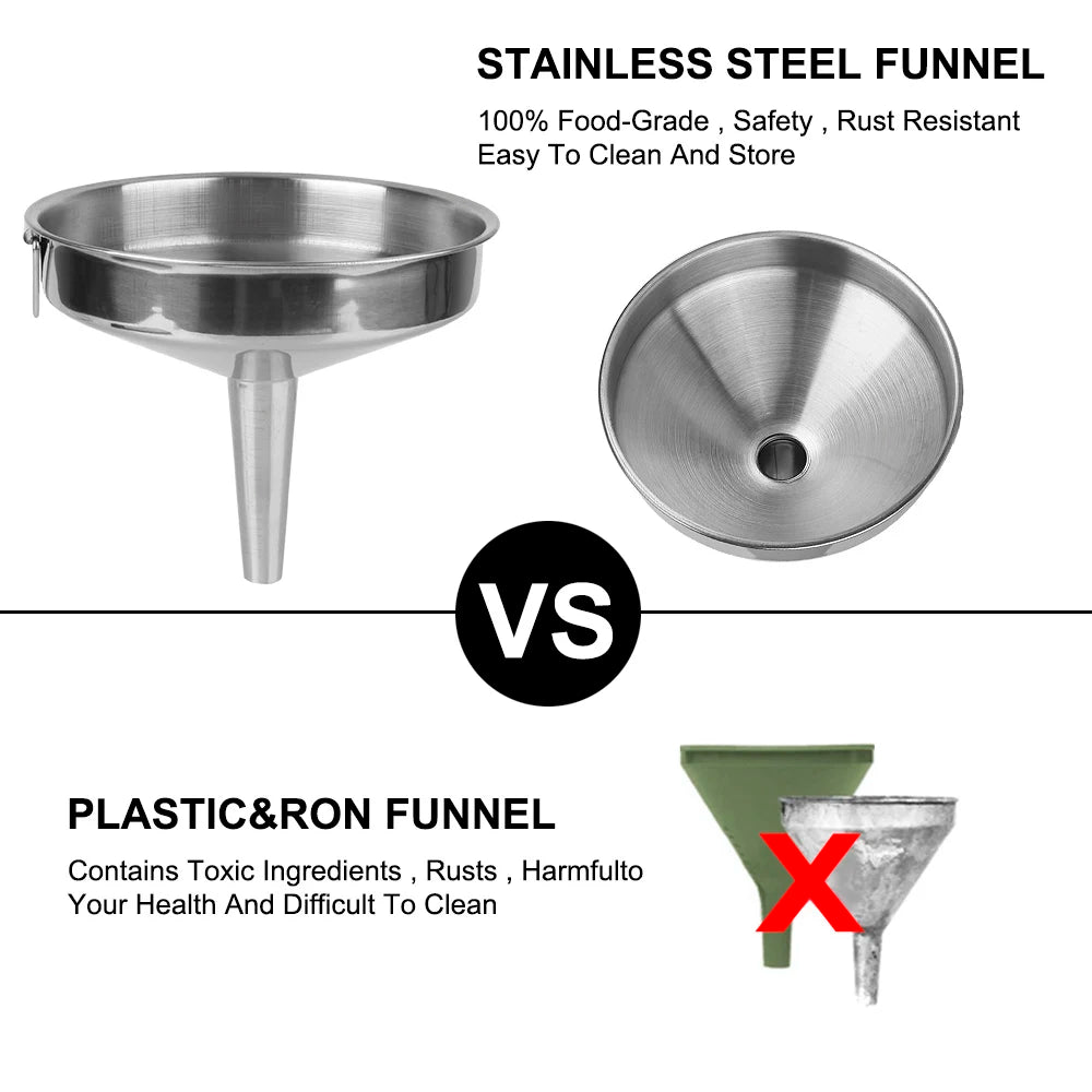 Stainless Steel Wide Mouth Funnel for Canning, Oil & Bar Kitchen Funnel Axl