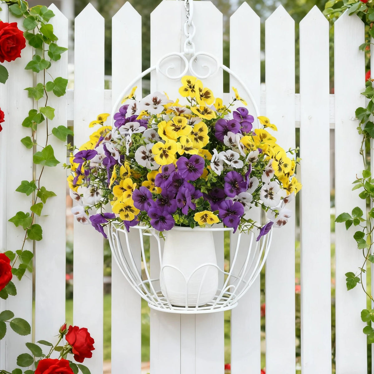 6 Pcs Silk Pansy Artificial Flowers – Wedding & Home Décor Artificial Silk Flowers Axl