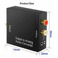 Optical Toslink Coax Digital to Analog Audio Converter RCA 3.5mm Digital Audio Converter Axl one size No plug