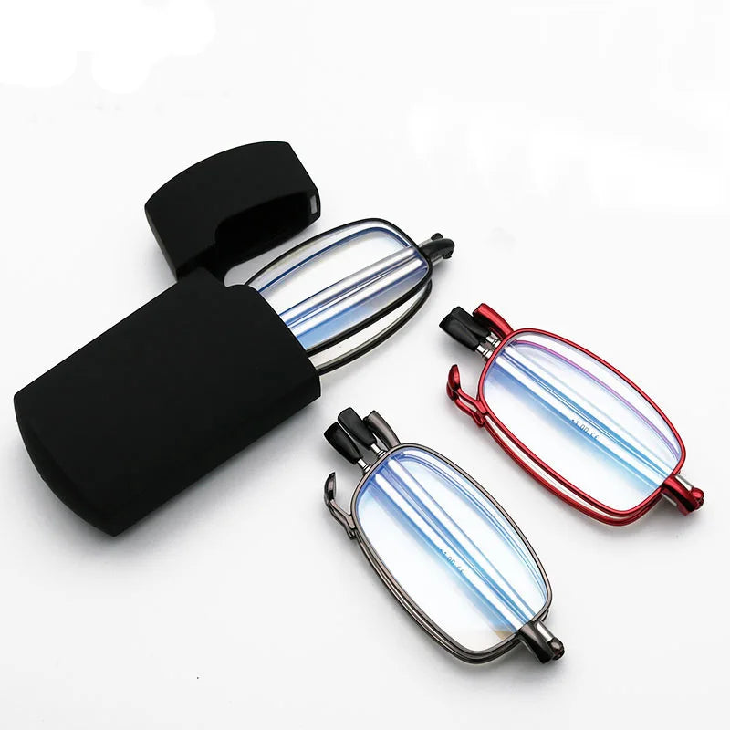Ultra Thin Folding Reading Glasses – Telescopic Arms Men Women Reading Glasses Axl red 300